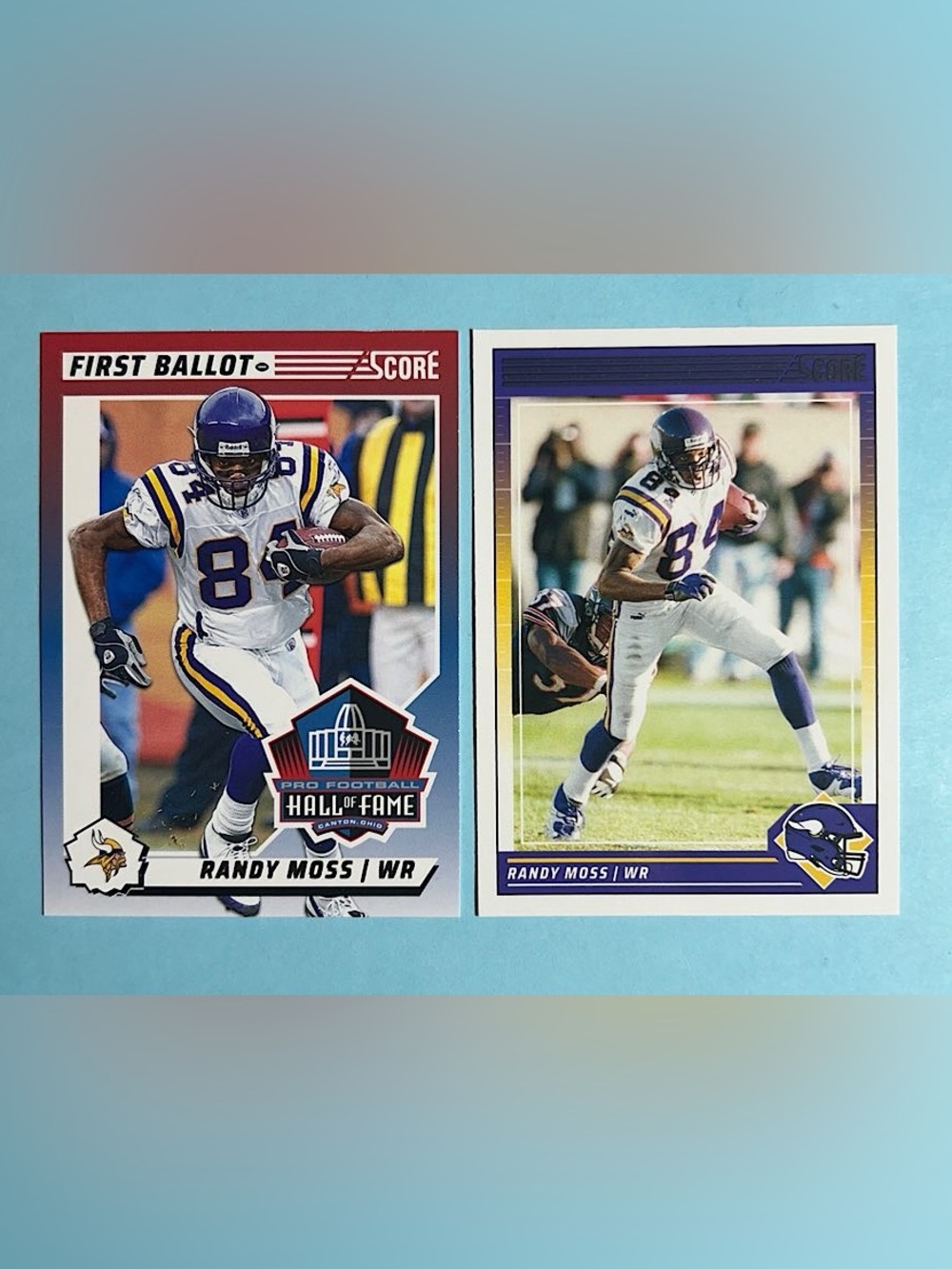 2-Randy Moss Minnesota VIKINGS 2024 Score Cards 1st Ballot Hall of Fame #6 ½